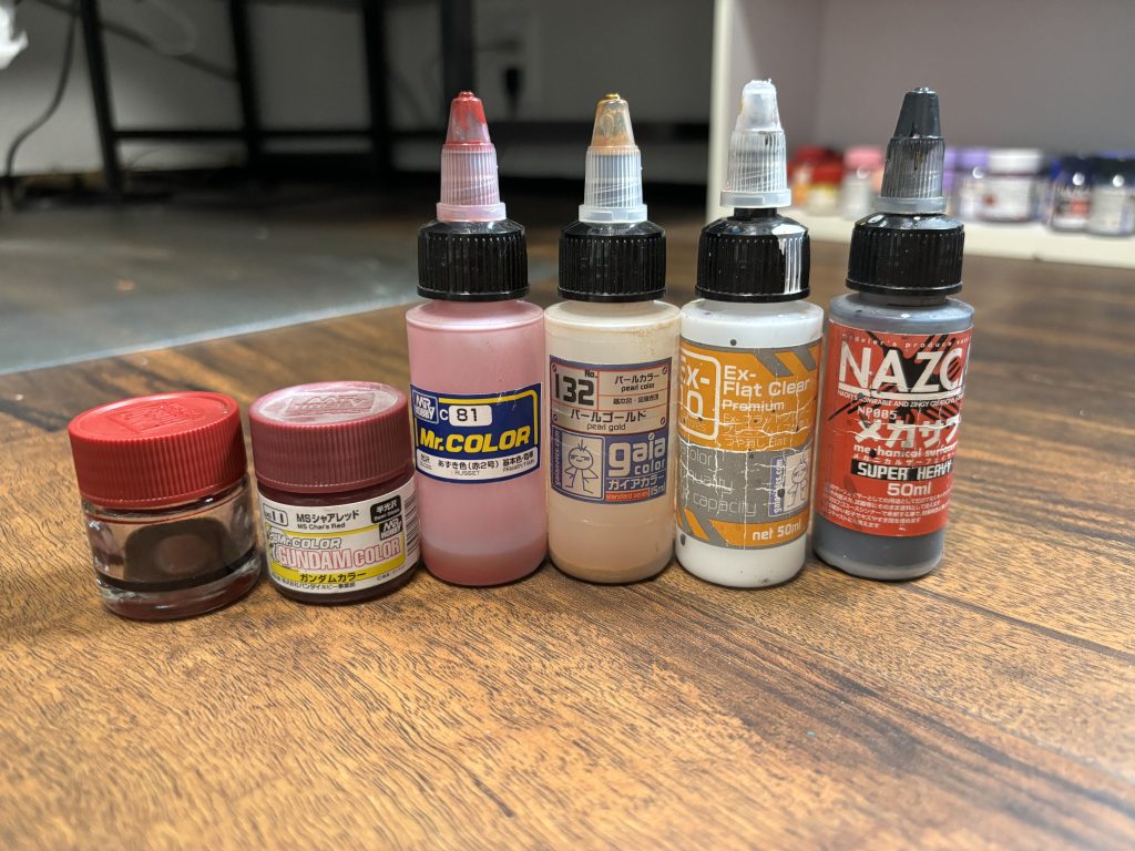使った塗料濃い赤は調色