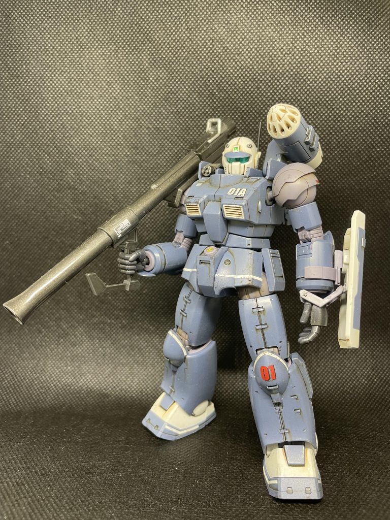 青キャノン（成形色+ジャンクパーツ）バズーカ＝EGよりハンドパーツ＝オリジンザクより