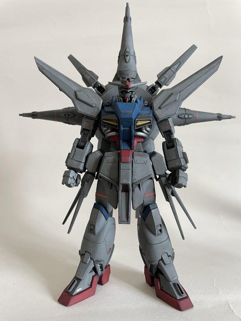 アクリルガッシュのニュートラルグレー5、ナイトブルー、水性ホビーカラーのあずき色を基本色としました。