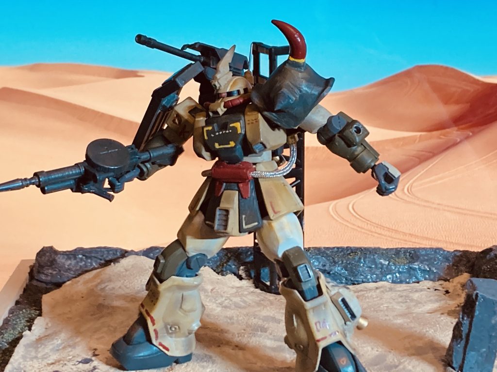 素体はf2ザクを使用です。陸戦高機動型ザクからの、デザートタイプになったよー。 更にキャノン砲‥💦まとまりなくなってしまいましたね‥。