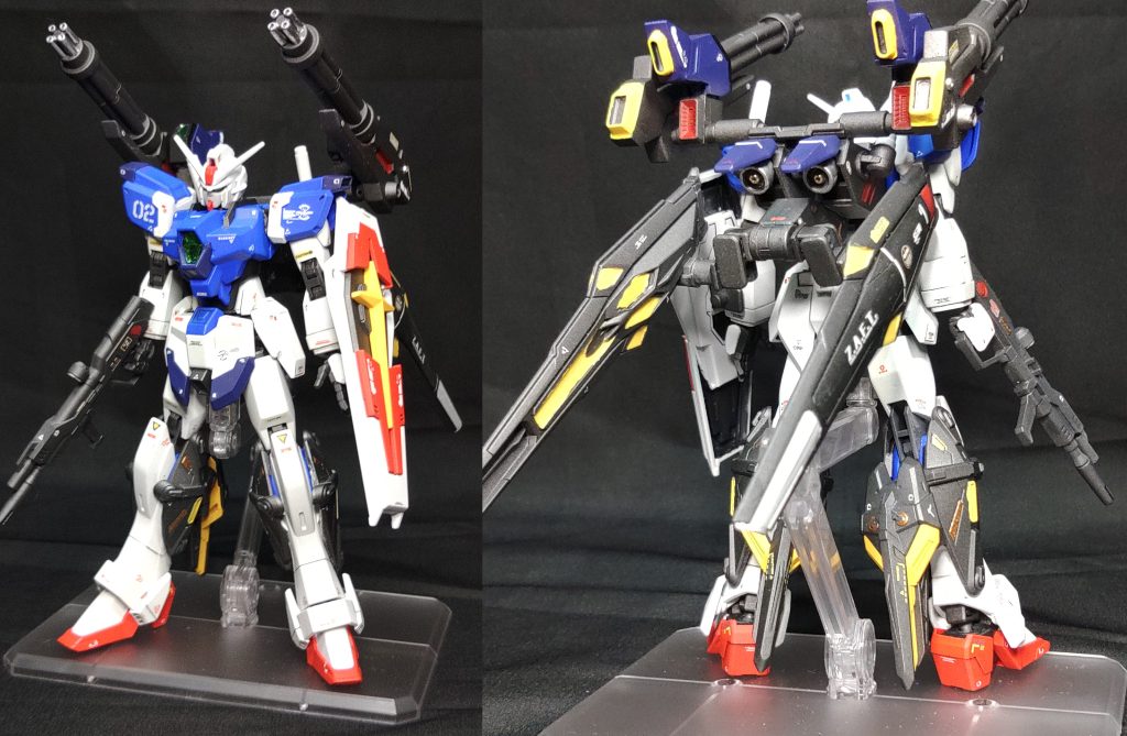 スタンダードシルエットフル装備全体図です。ライトシルエットが軽装甲、高機動のピーキーな機体だが、本機は装甲と火力を備えて、増えた機体重量を推力で補う形の一般兵にも使いやすい機体となっております。