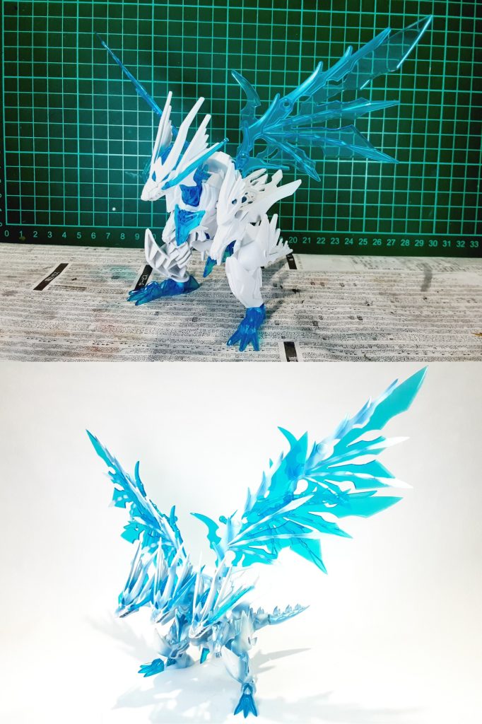 塗装前との比較基本的な加工は以前制作したドラゴンを踏襲してます