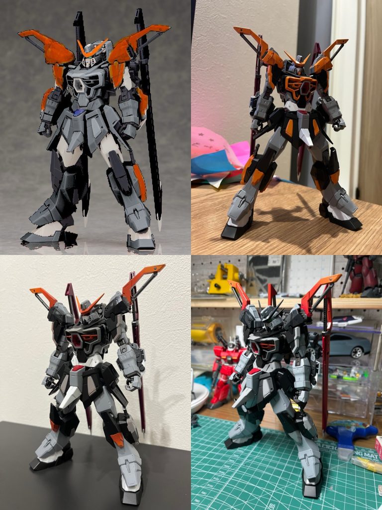 この子は本当にカラーチョイスと配色に手こずりましたね、、カラー変更の過程最初ジャイアンツカラーになったり、、変更してもイメージ通りにならないし、もう投げ出そうかと思うくらいwここまで塗りなおしたのは初めてでした、、このあとグレーを徐々に濃く塗り替えていきました、、自分へのメモ・差し色でオレンジを使う場合は面積を小さくする・真っ黒ではなく、差し色に合わせて調色した方がまとまりがいい・色数を増やしすぎない(同系色であればOK)・センサーも差し色に近い色の方がいいかも