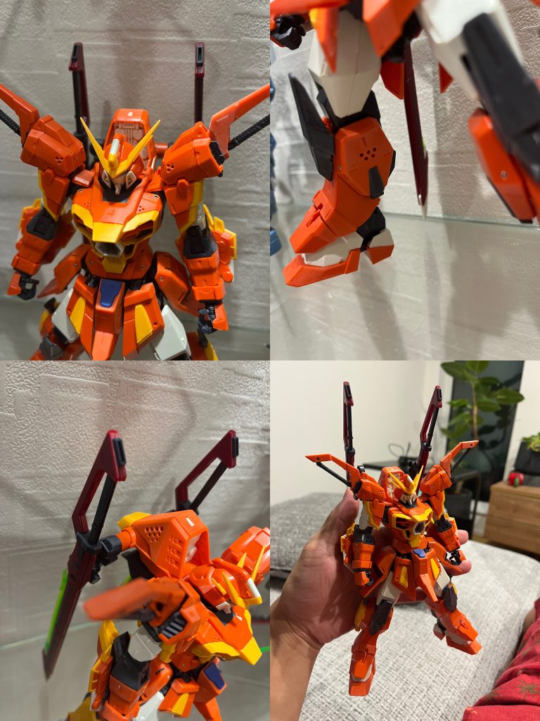 ●工作大好きなブチ穴!!とりあえず開けてしまう、、首で1mm延長してます少しアゴを引けるように加工しましたがあまりわからない、、各所の〇ディティールにメタルパーツを埋め込んでます。今回はそのまま塗装したので本体と同じカラーになっています。そこそこ手抜きの駆け足で作りましたが、完成した時にもっと作りこんでも良かったと思えるくらいカッコいい、、!それだけ良キットですね!