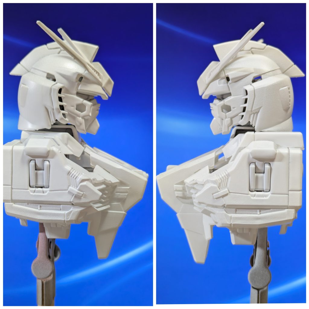 白サフ吹いてから、ガンダムエアブラシで簡単塗装。