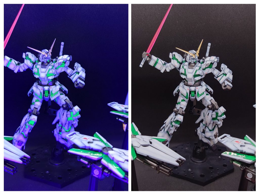 ブラックライトの有無で比較です