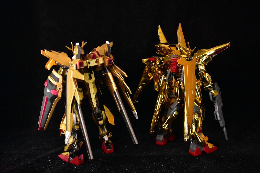 背面　バックパックは少しクリアランス調整しただけのビルドブースターそのまま　元はオオトリらしいので無改造でもそっくり成形色が青単色なので色分けがなかなかしんどかったなぁ 