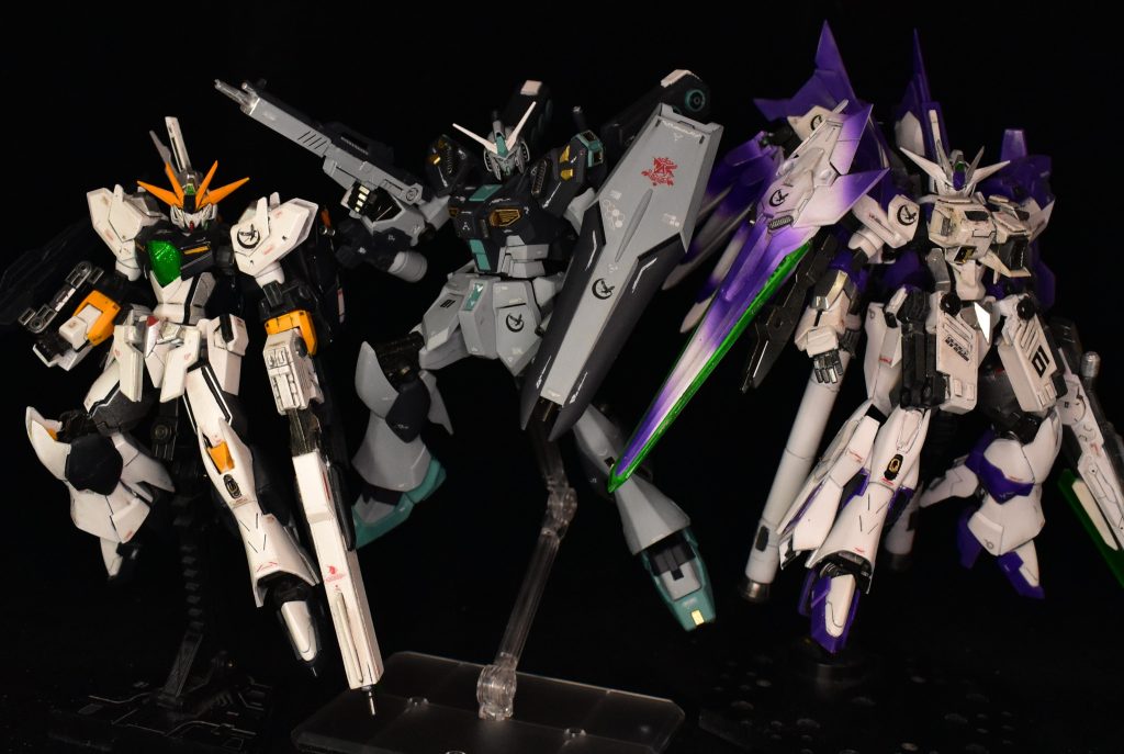 νとあんまり関係ないけど以前投稿したリボーンズガンダムと実のところリボガンベースでやるつもりだったけどキットが入手困難なことと丁度企画やってたのでνにしました