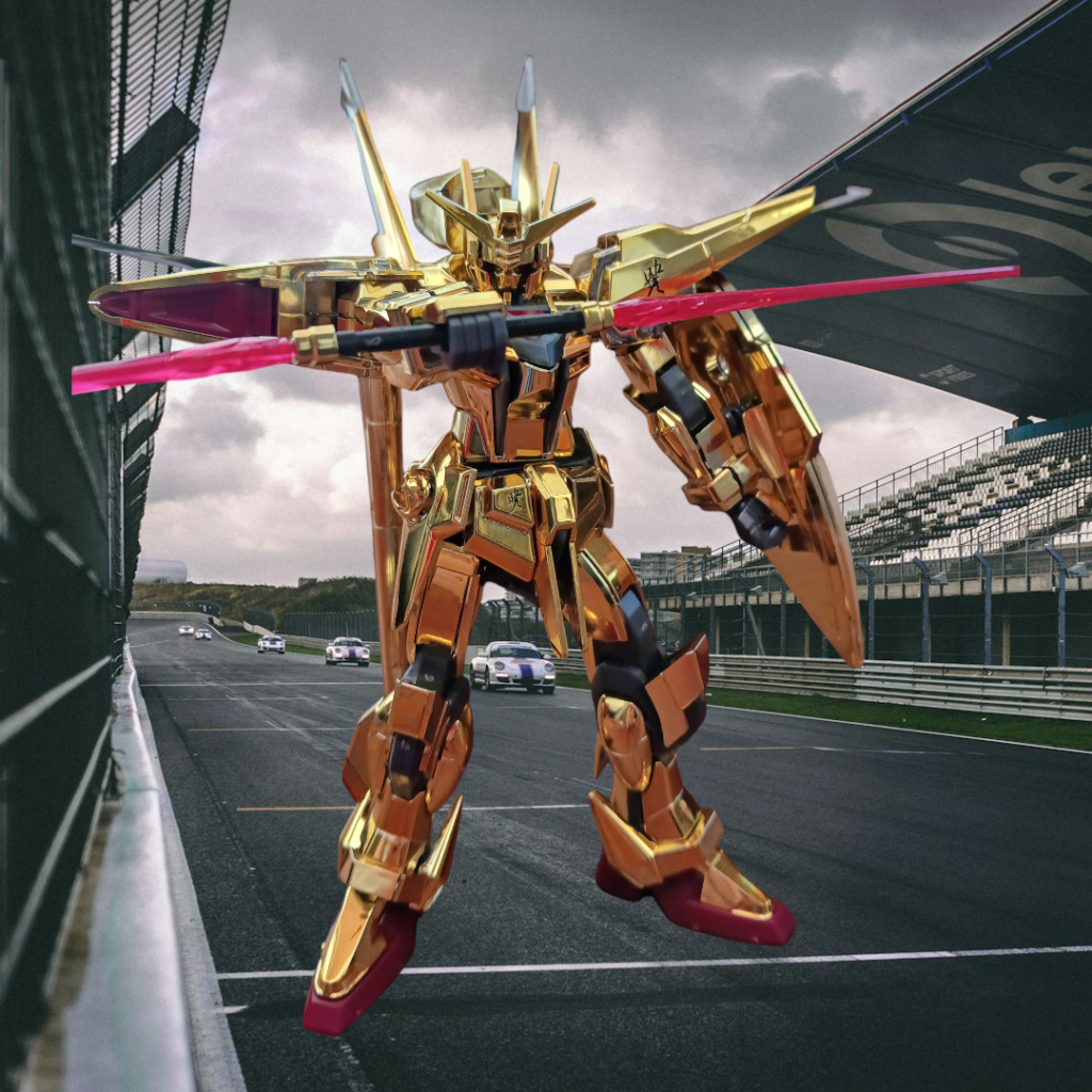 型式orb-01                                                            オーブのモルデンゲーテ社が開発したMSでヤタノカガミを装甲としているためビームは基本的に効かない(レクイエムも効かない)。武装はビームライフル(シャクライ？)ビームサーベル(柄が日本刀みたいでかっこいい)シールド,レール砲(オオワシ装備)