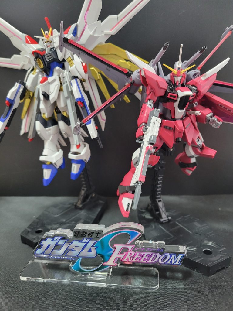 マイティーストライクフリーダムとインフィニットジャスティス弐式のツーショット早くズゴックやデスティニーspecⅡが欲しいですな。