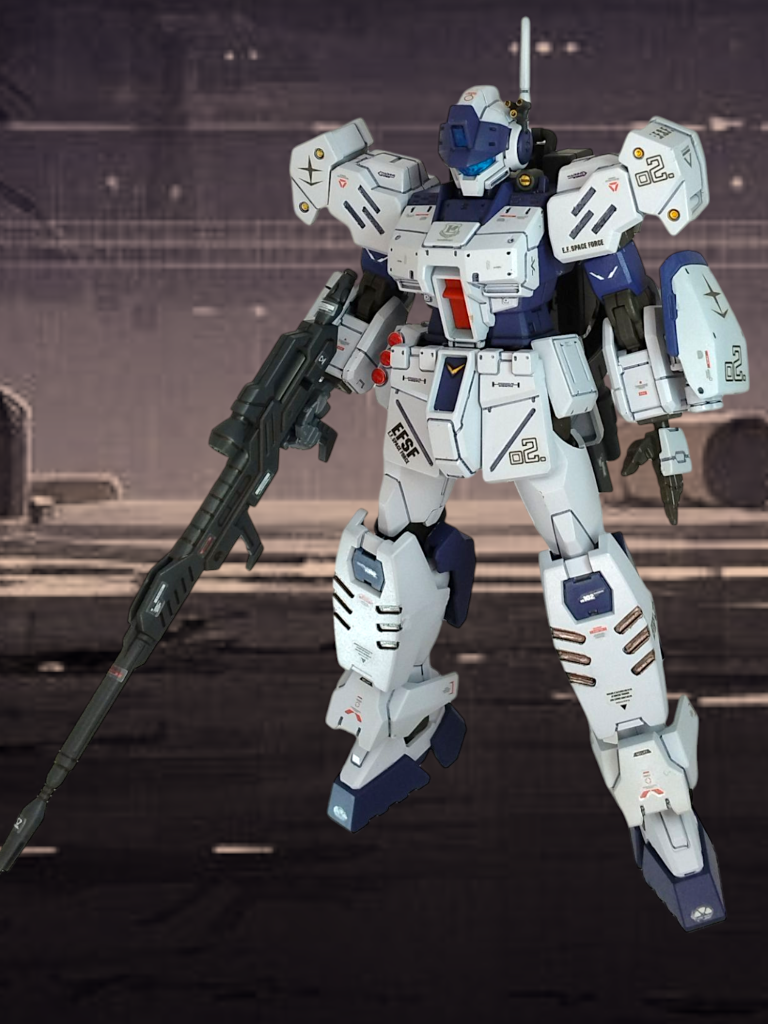 今回は定番のホワイトディンゴ隊カラーにしましたもっとマッシブになるかと思いきや、白が多いせいか、意外にスッキリ装甲盛ってるので、その分シールドは小型にしました