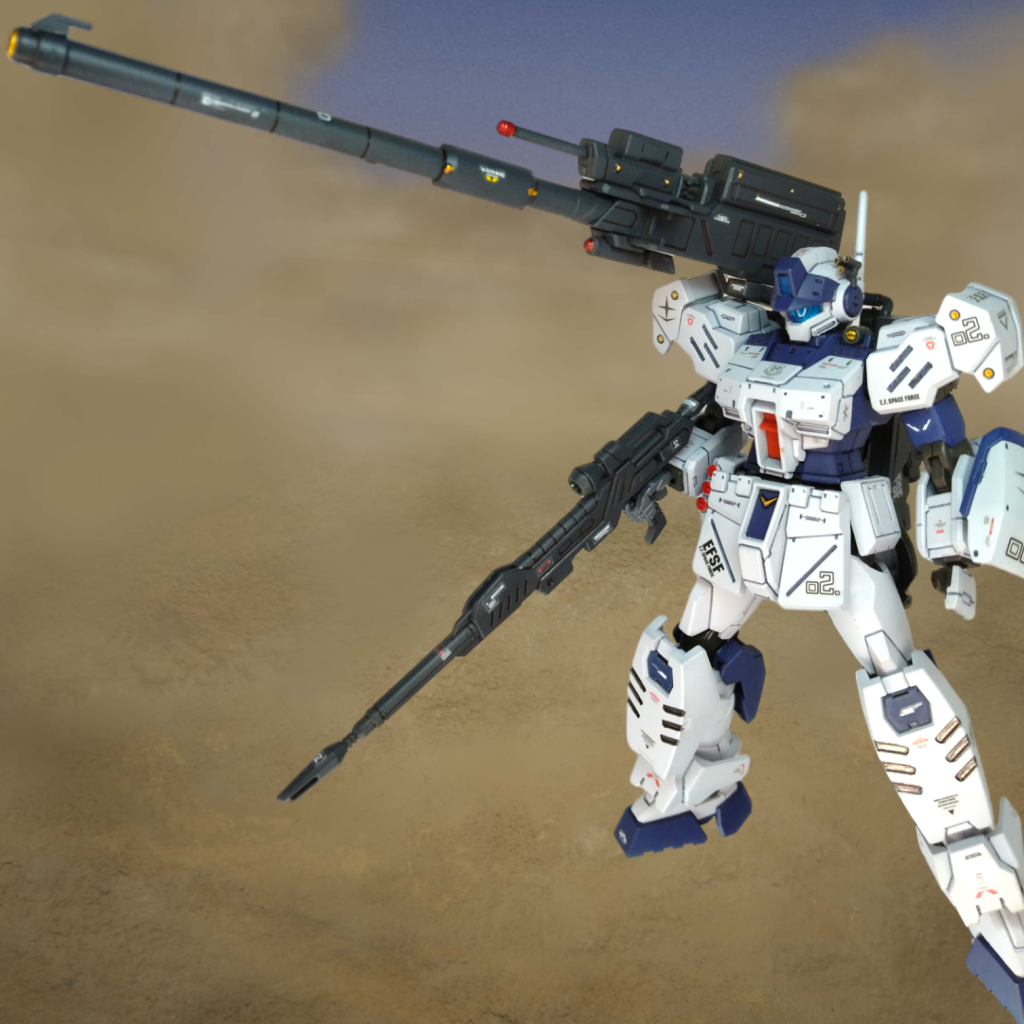 今回の一番のお気に入り、鉄血オプションの滑腔砲やっぱり長物キャノンはカッコ良いです！(gandam-hand2)