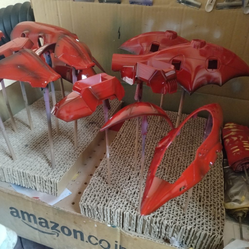 クリアレッド吹かした状態です!これは1回目でもう一度吹かします!