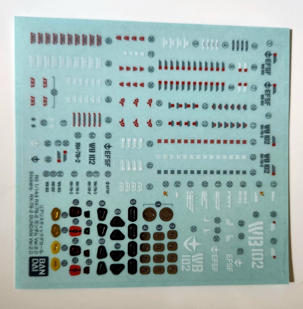 個人的に思う事ですが、RGグレード特有のリアリスティックデカールって貼りやすいですか?確かにお手軽かもだけど厚みがある分やっぱり段差が気になりますね。なので水転写デカールを使いたいのに何故か同時発売してくれないし。今後もRGはリアリスティックデカールが標準ならば、せめて水転写デカールを同時発売してくださいよと思うのですがBANDAIさん!?