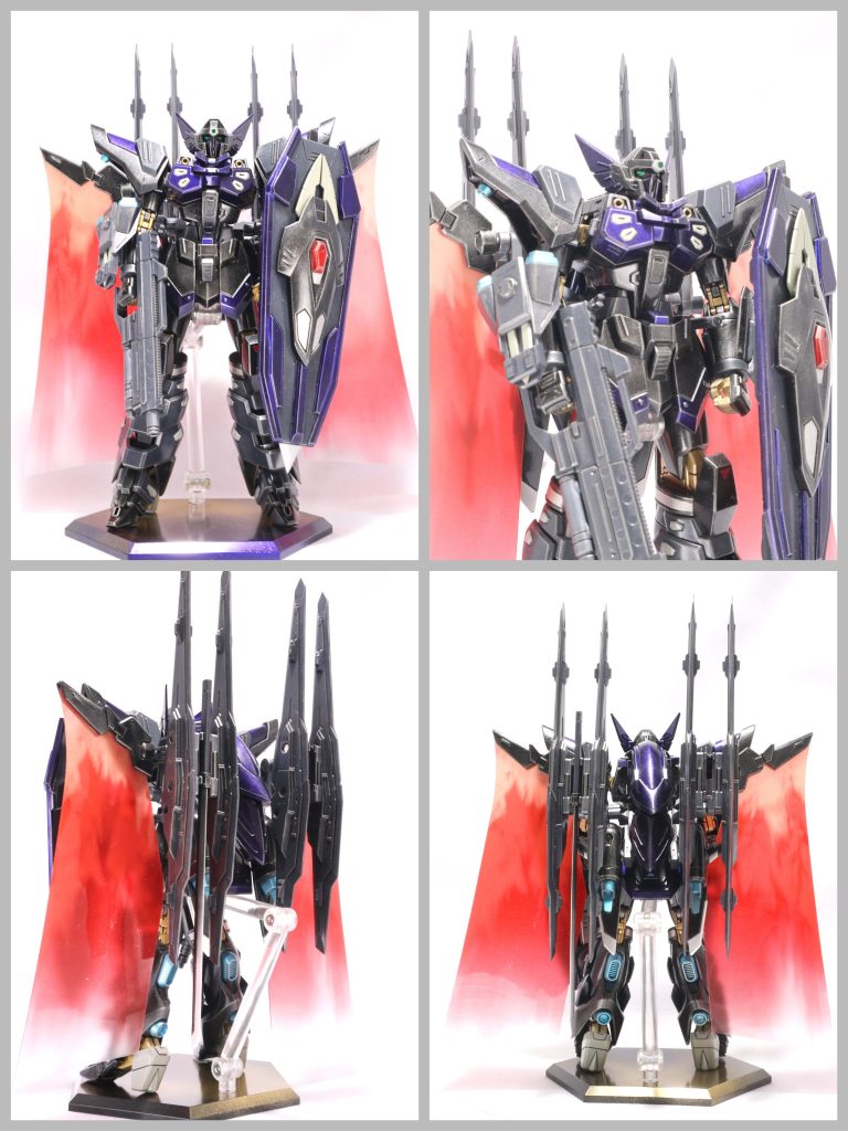 フル装備素立ちを各アングルで。目はツインアイに変更して、クリアグリーンにしてます。