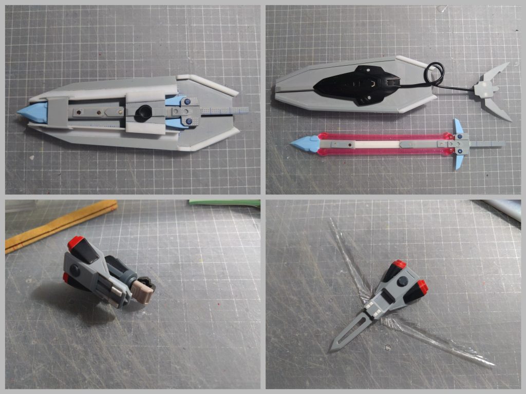 ラージシールドとテンペスト改、塗装前。スラッシュガントレット塗装前。