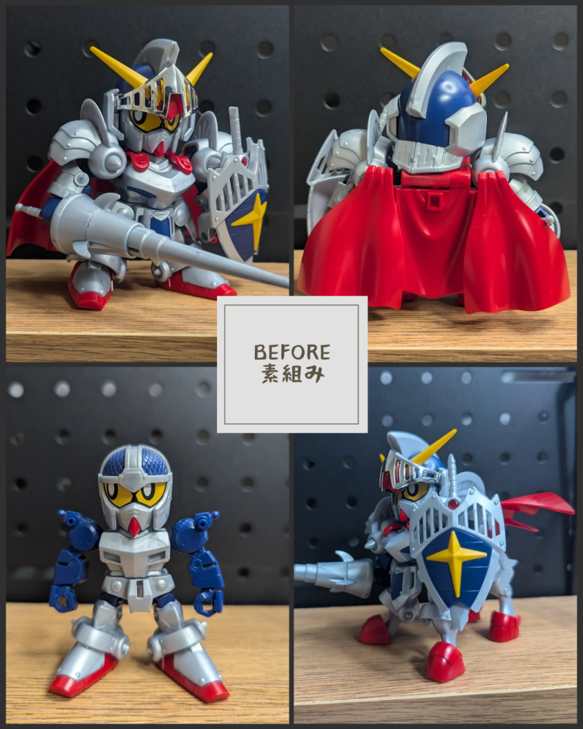 素組状態やっぱりシルバーの部分は安っぽい感じしますね色分けがしっかりしていたので塗装時にマスキングは一切しませんでした。