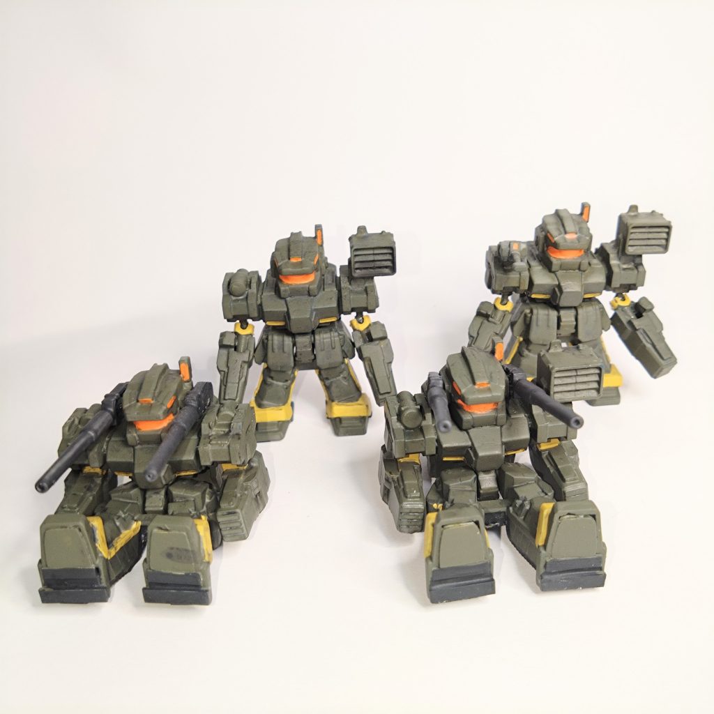 並べるとパラオのバナージ救出作戦前といった雰囲気。また観たくなりますね。 