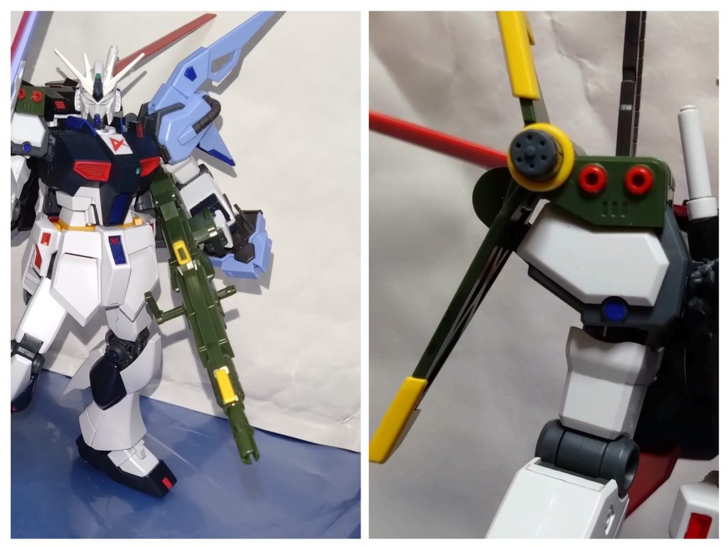 320mm超高インパルス砲 アグニ長射程で高火力のビーム砲。その威力は敵シールドを貫通する程。 120mm対艦バルカン砲6連装のバルカン砲。 350mmガンランチャー2連装のミサイルランチャー。