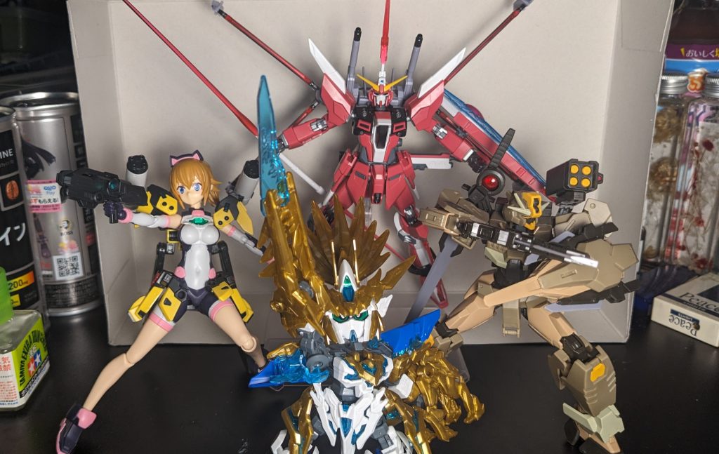 隠者二式あばたーふみなコマンドクアンタ龍尊劉備ユニコーン（CSフレーム）久しぶりの真面目な改造動体は腹部の可動があったのでそのまま、手足はCSフレームに入れ換えて可動域と等身が少し上がりました