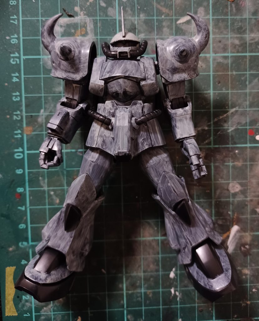 先ずは、水性ホビーカラーのガルグレー( H-51)で適当に下地塗りをしたよ〜♪