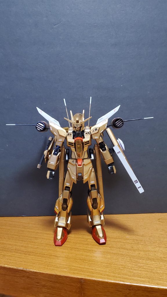 開発経緯①:アカツキ開発時に宇宙、大気圏問わず高速巡航できるストライカーパックが設計されていた。それがオオワシの試作型、オオワシ零式である。しかし、エネルギー消費量が激しく当初アカツキはバッテリー機であったことと、当時の技術では開発が困難であったため、零式を大気圏のみに限定し再設計をなされたのが従来のオオワシ装備であった。