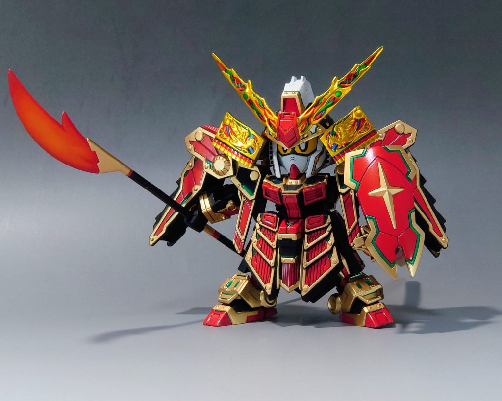 ラーガンダムより薙刀と盾を流用、盾は元祖SDオマージュです。