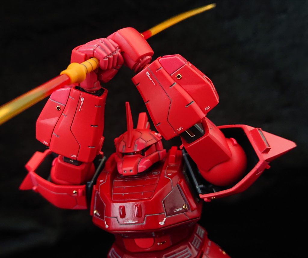  はい、うちは大好物ですなぁ😊 ゲルググの名前の由来は腕をグルグルするやつって噂だけどどうなのよ🤔ｳｿﾖﾈ もちろん、チラ見えしてまう装甲裏も黒で塗ったさ。