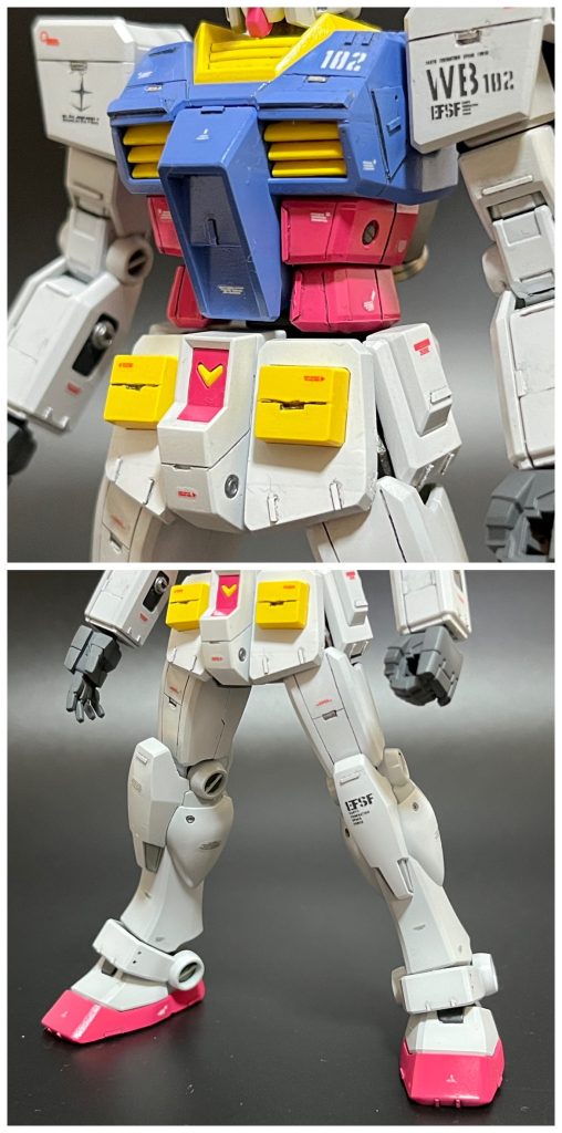 上半身・下半身をそれぞれアップで。スジボリやプラ板のスキルをもっとアップしたい!