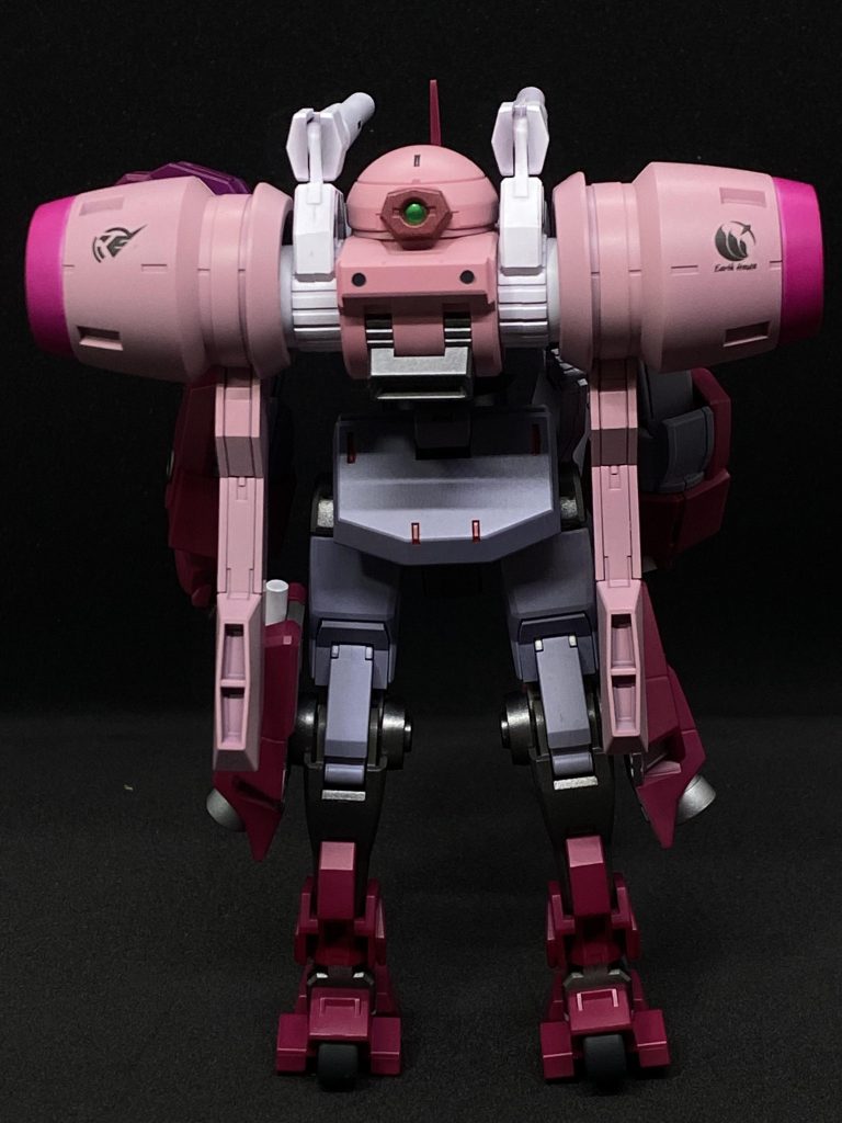 背面のフライトユニットはチュチュパイセンのピンクをイメージして