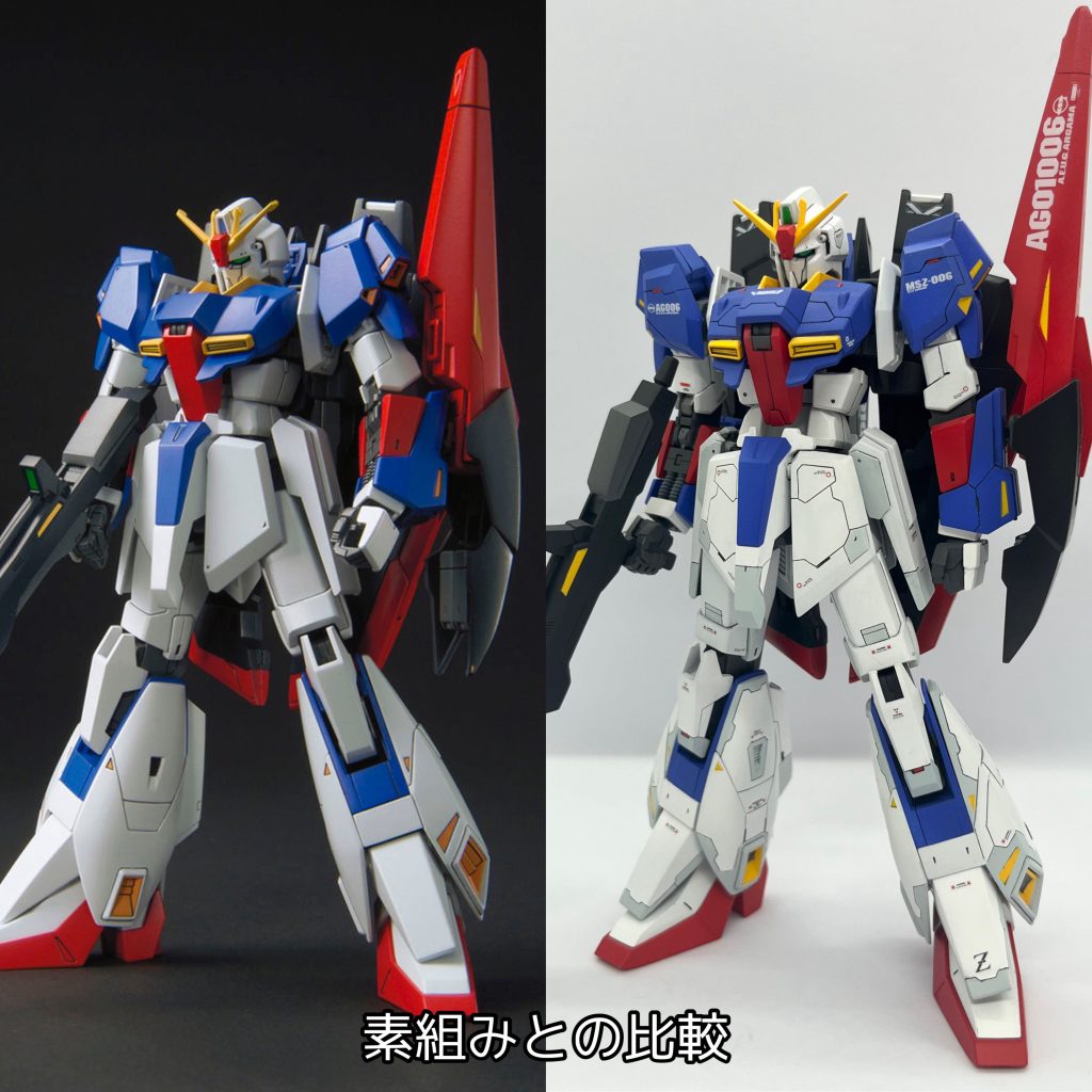 素組みとの比較画像。各所ディテールアップ状況が確認出来ると思います。