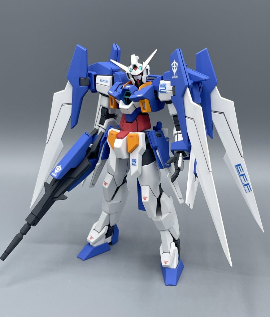 HG「ガンダムAGE-2」 筆塗り全塗装で仕上げています。