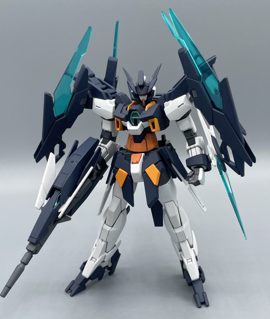 AGE-ⅡMG　ガンダムビルドダイバーズのHG「ガンダムAGEⅡマグナム」です。劇中最強ダイバーで現チャンピオンでもあるクジョウ・キョウヤが作成し搭乗したガンダム。　プロローグでのレッドベレー戦は何度見ても飽きないしカッコいい。その上、私が大好きなガンダムAGE-２がベースになっているときたら、買わざるを得ません。★AGE-2も是非みてやって下さいッ↓↓(≧▽≦)✨https://gumpla.jp/hg/2028946