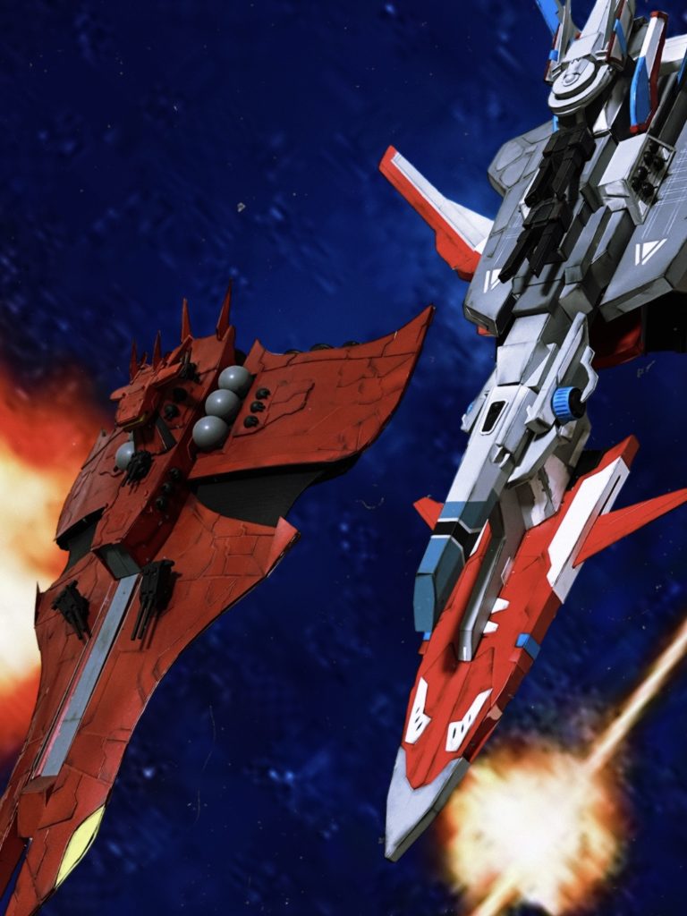 ちなみに戦艦のスクラッチは2作目となります！過去作のレウルーラと一緒に並べてみました。これをしたかったまである（笑）今作のミレニアムのサイズは全長70cm、ウイングを開いた全幅60cmと前作のレウルーラより一回り大きくなりました。。。（小さく作るつもりだったのに