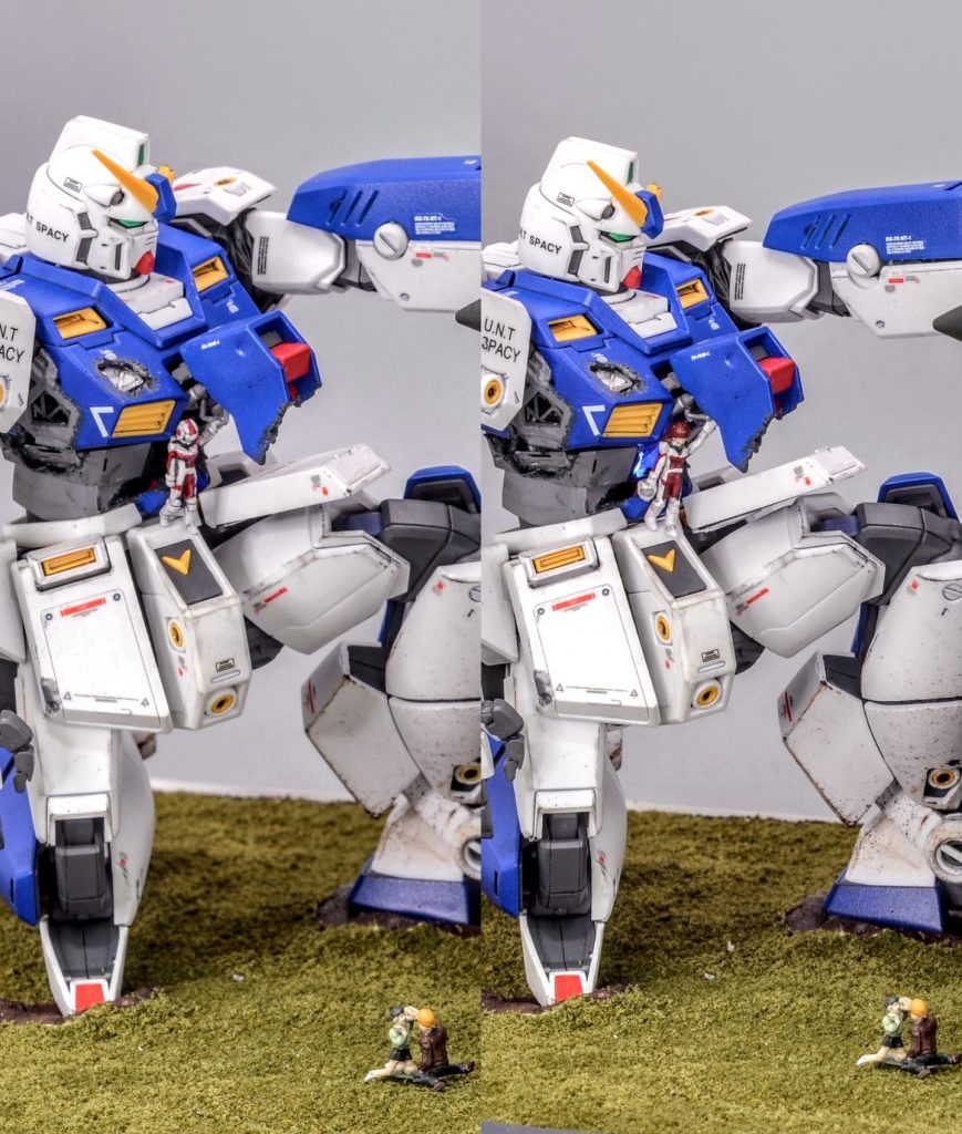 コクピット脇のクリスはヘルメット着用⇔非着用状態をそれぞれ製作しました