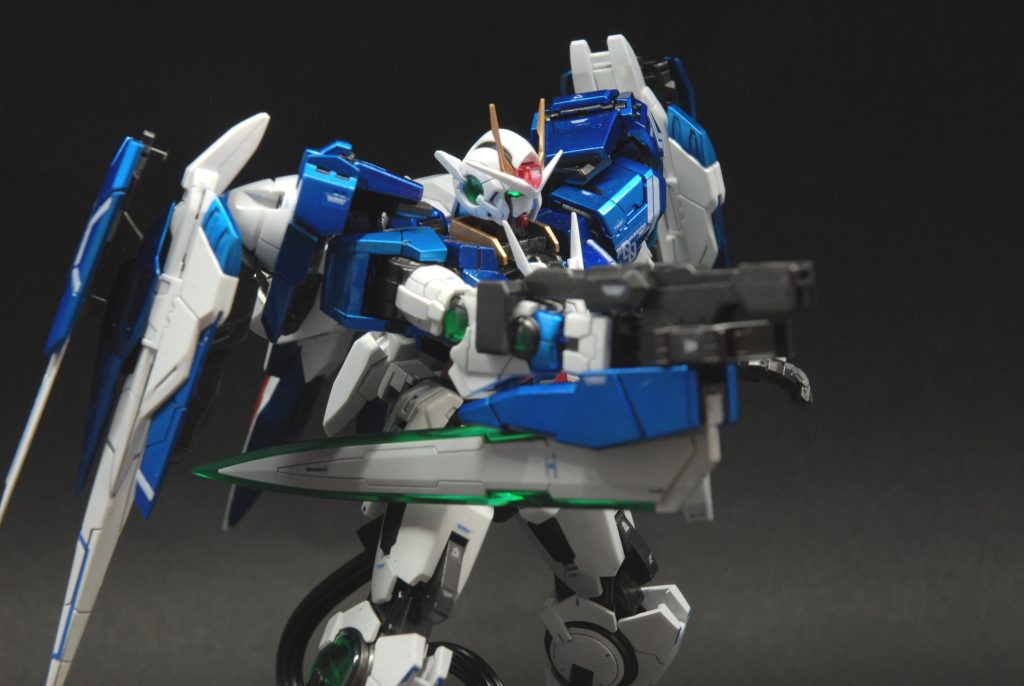 GNソードⅢのガンモードもばっちり!思ったより青のキャンディ塗装がいい感じにできました。