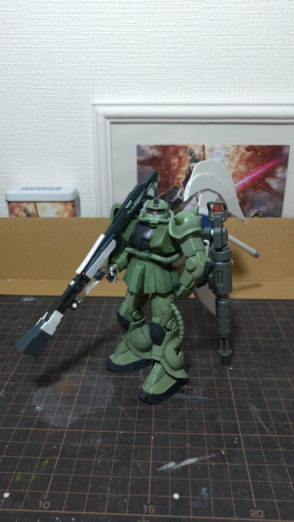 仮組み。簡単修理で終わらせるつもりがだいぶ盛り盛りになっちゃいました。500円ウォーリアーズ ザク2編完了!次はGセルフ修理!···つづく。