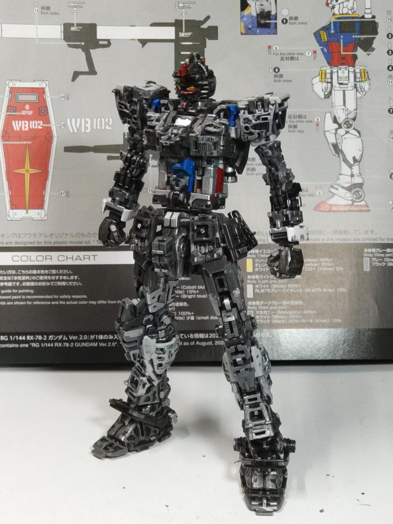 フレームだけの状態一応、ちょこちょことメタリック塗装を施しました多少は内部メカ感が出たかな?