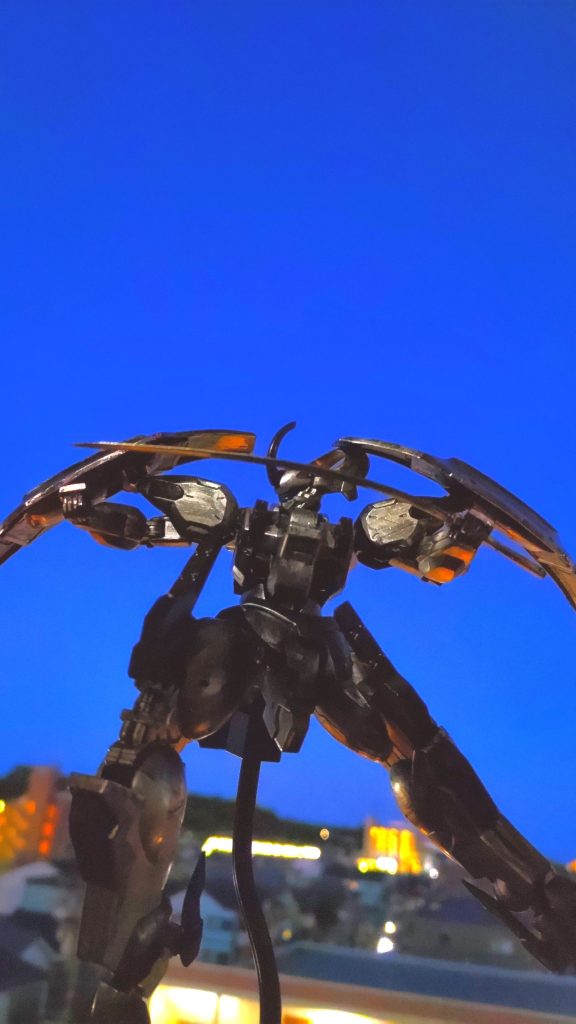 夜景をバックに撮影したいと希望があり、夜を駆けるダリルバルデを一枚。