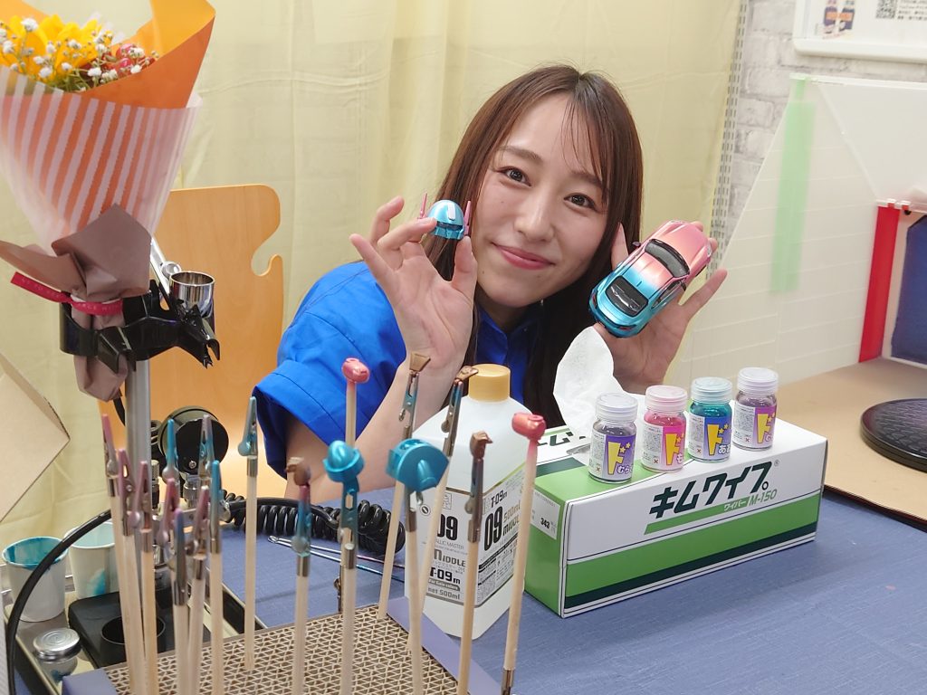 実は先日、地元神戸のジョーシン三宮店に香坂きのさんが新作塗料プロモーションのために実演イベントで来られてて、その時に買った塗料を使ってみました(笑)実際に目の前で塗装実演して、色味の確認が出来たし、とても楽しいイベントでした(笑)