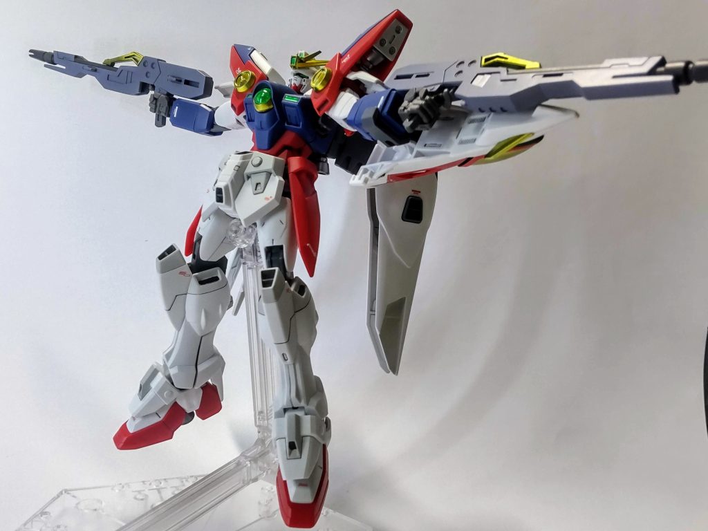 ローリングバスターライフル。「コロニーに必要なのは、戦争なんだ…！」ゼロといえば印象的なこのポーズですが、個人的にはカトルのイメージが一層強くなります。