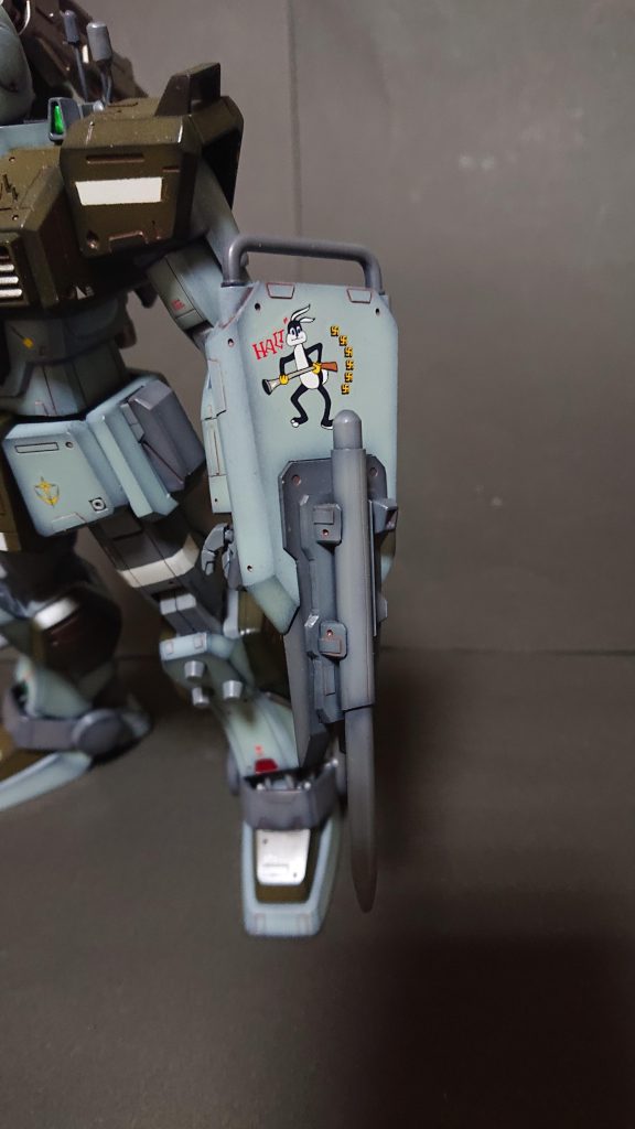 アンダーグラウンドソナー付きシールド。スケールモデルのあまりのうさぎちゃんデカールを貼りました❗️