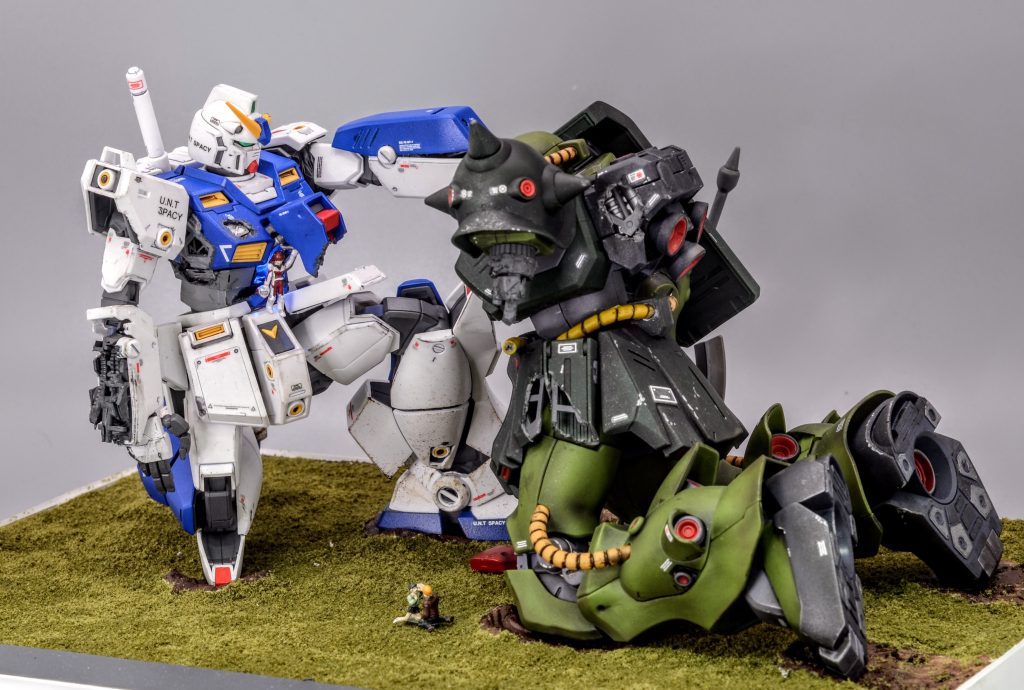 ポケ戦のDVD、BDBOXのCMの大人アルのセリフに感動しいつか作りたいと思っていたジオラマでしたバーニィ、忘れてないよ…ご覧いただきありがとうございました!