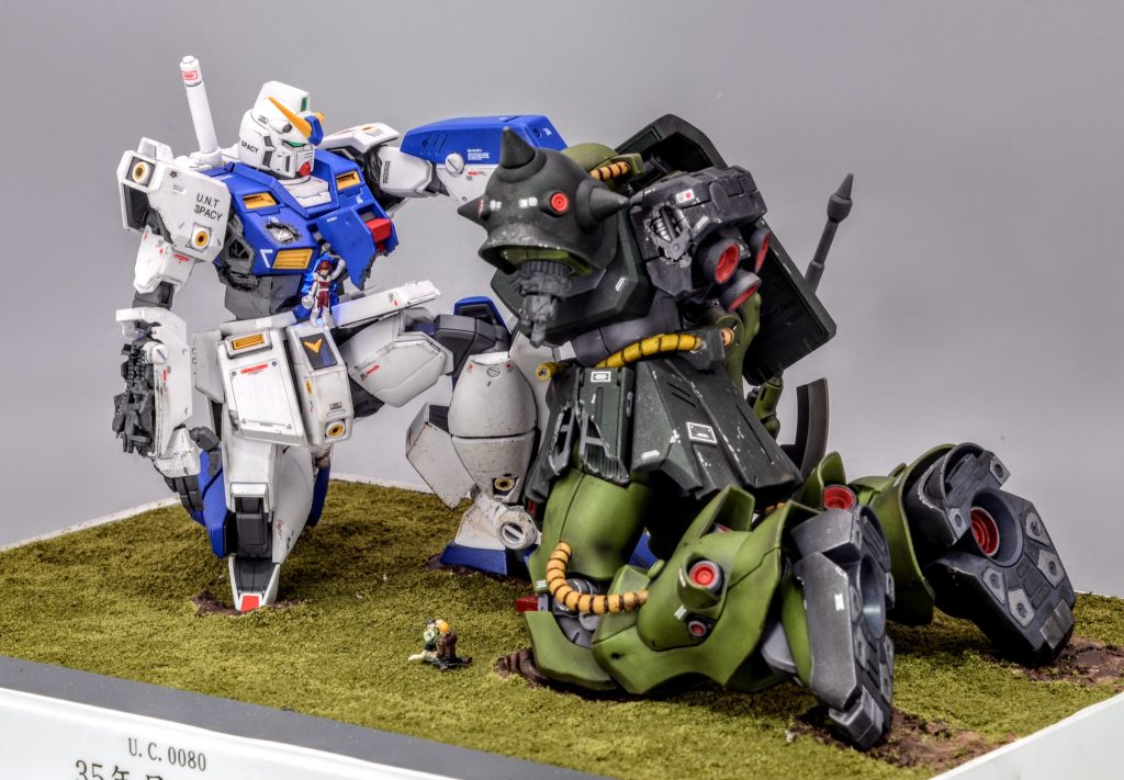 本年8/24がポケ戦完結35周年(OVA6巻発売)なのを記念し、あり得たかもしれないifの結末をジオラマで表現しました