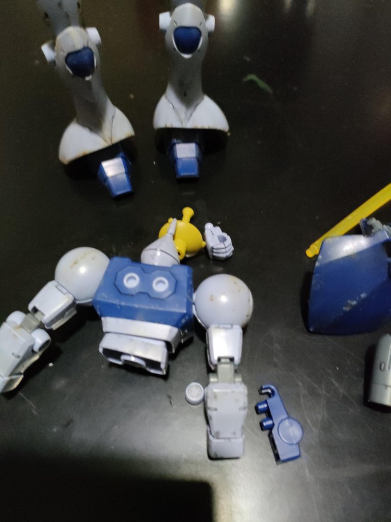 汚し途中の背中