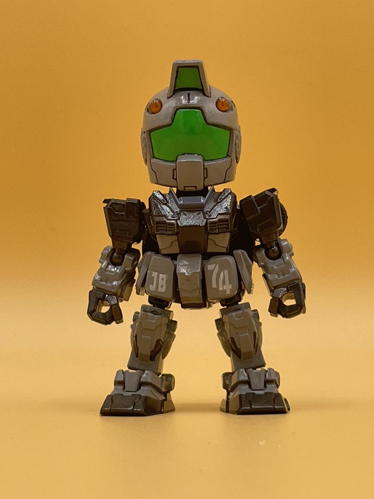 jb74 gmny sierra ～森林の休息者～　休息者と書いて、キャンパーと読みます。細かな製作経緯は本家GMNY SIERRAをご参照ください。https://gumpla.jp/hg/2033126 　体部分は、モビリティ・ジョイントのガンダムのものを、ミディアムグレー・艶消し黒で全塗装しています。頭部は、クロスシルエットのCSフレームに付属するジムのヘッドを利用しています。