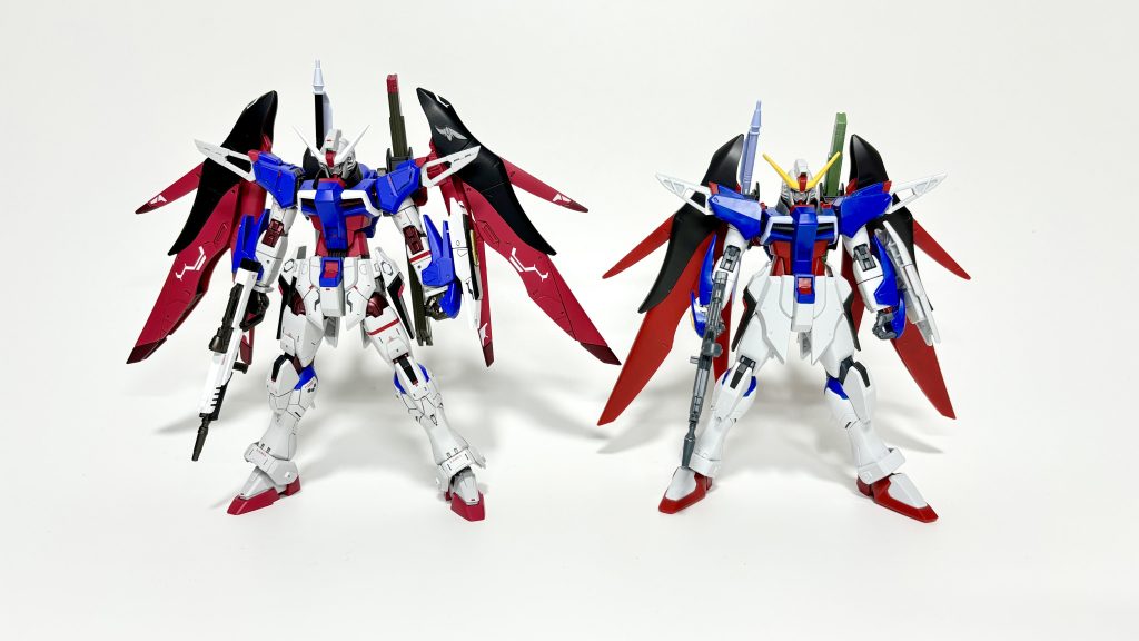 HGの素組みと比較身長差と体格がかなり変わりました