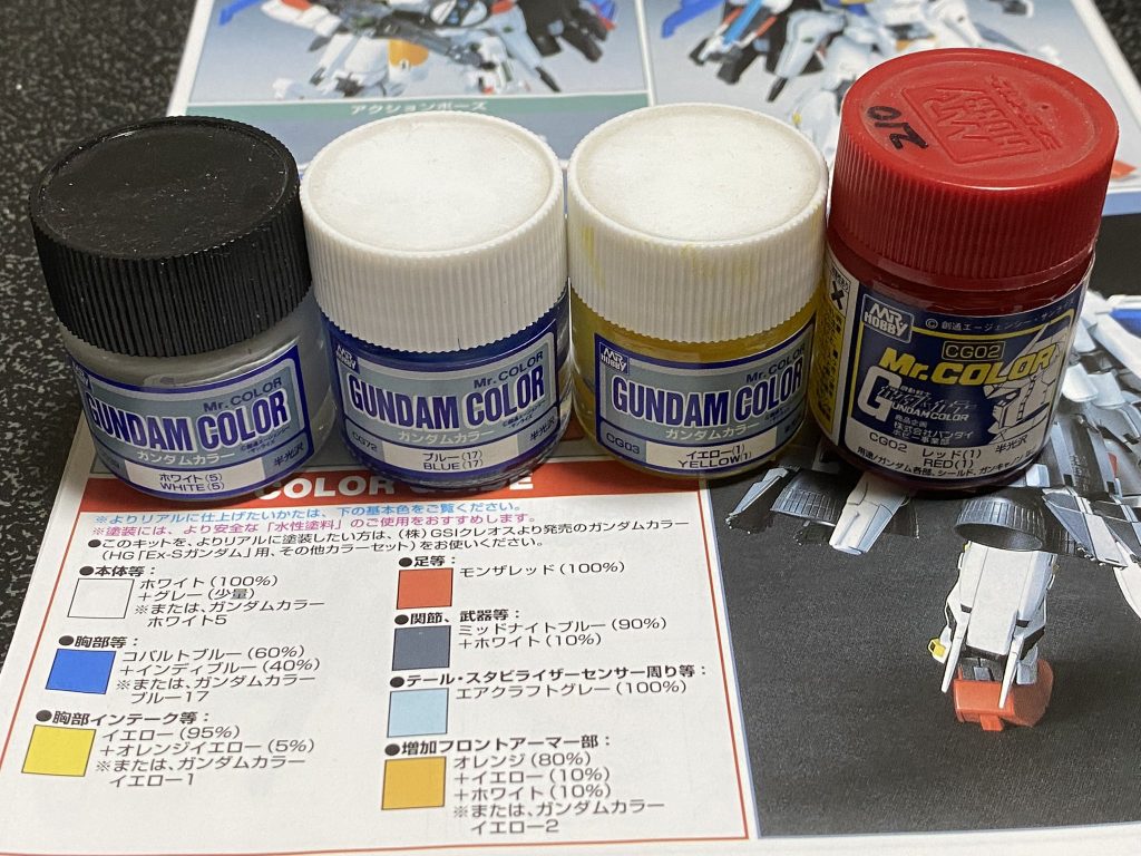 塗装は指定されたガンダムカラーを使っています。