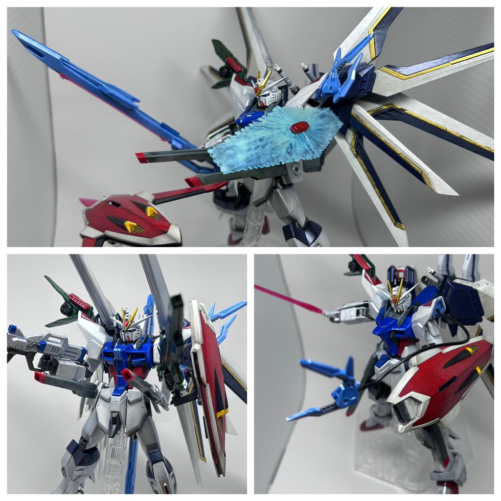 ビームシールドは裏側から偏光ブルーを使用。エアブラシ推奨のため、筆塗りは無謀でした。