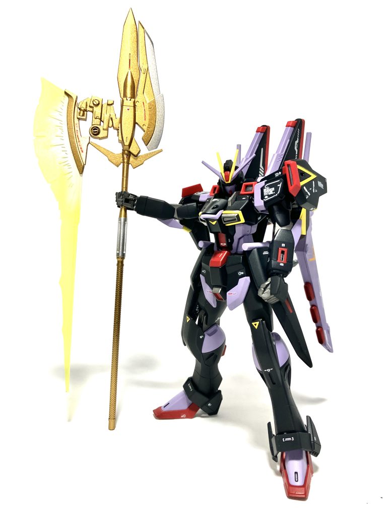 ◆MMI-810 ロンゴミニアド対艦槍◆突く、叩き斬るを目的としたハルバート型の槍。非常に大きな武装ではあるが威力は折り紙付き。ソードインパルスの対艦刀「エクスカリバー」にちなんで同じアーサー王の武器である「ロンゴミニアド」の名前が付けられた。